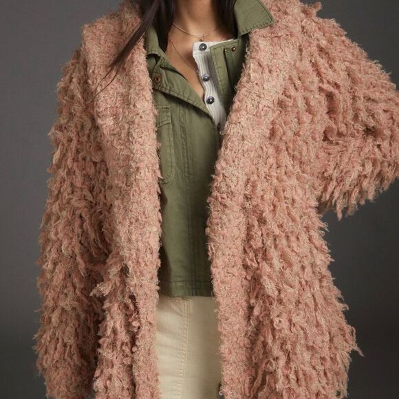 Pilcro Isla Looped Faux Fur Cardigan | Anthropologie - Picture 8 of 9